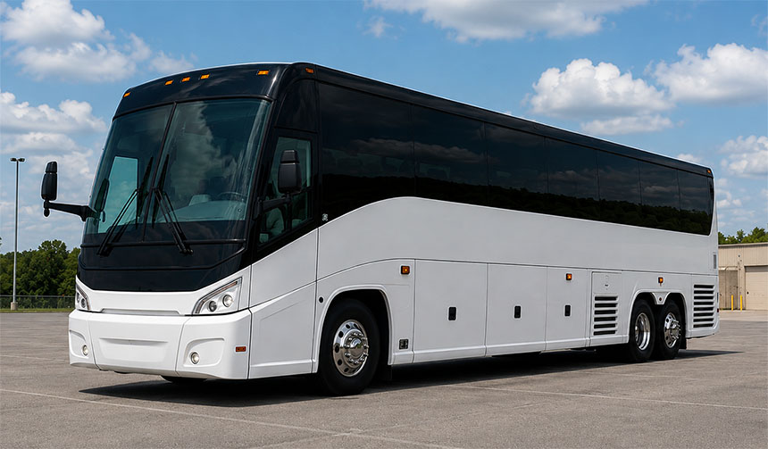 56-passenger charter bus in Austin, TX